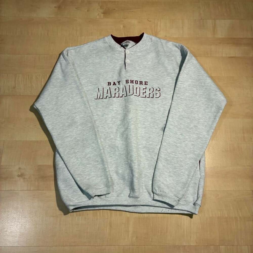 College House Bay Shore Marauders Henley Sweatshirt XL
